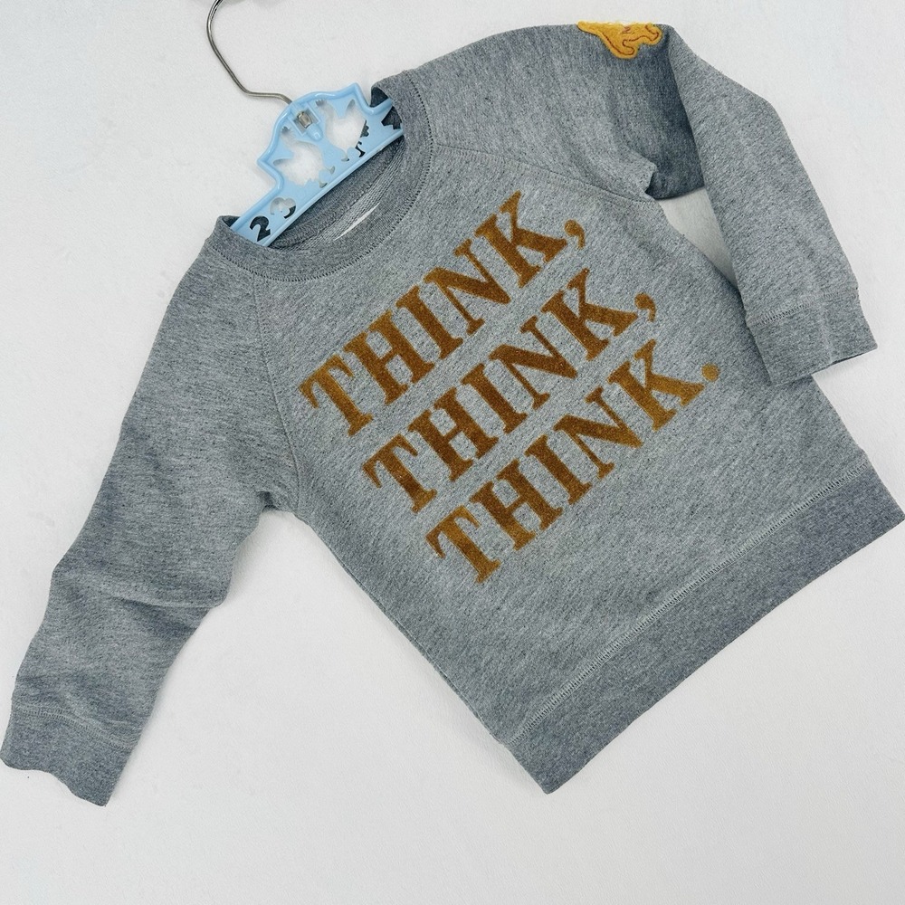 Peek + Disney Winnie The Pooh Sweatshirt Size 18-24m Gray Gold Felt‎ Patch